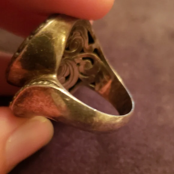 Samuel B Benham Swirl Design Ring in Silver (925) and Gold (18k), Size 10.5-11